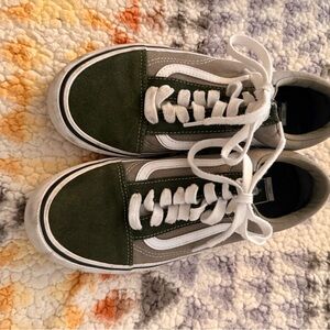 Vans Green and White Sneakers